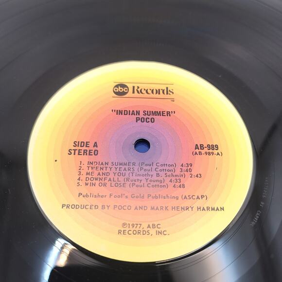 Poco Indian Summer Vinyl Record 1977 - Picture 4 of 6